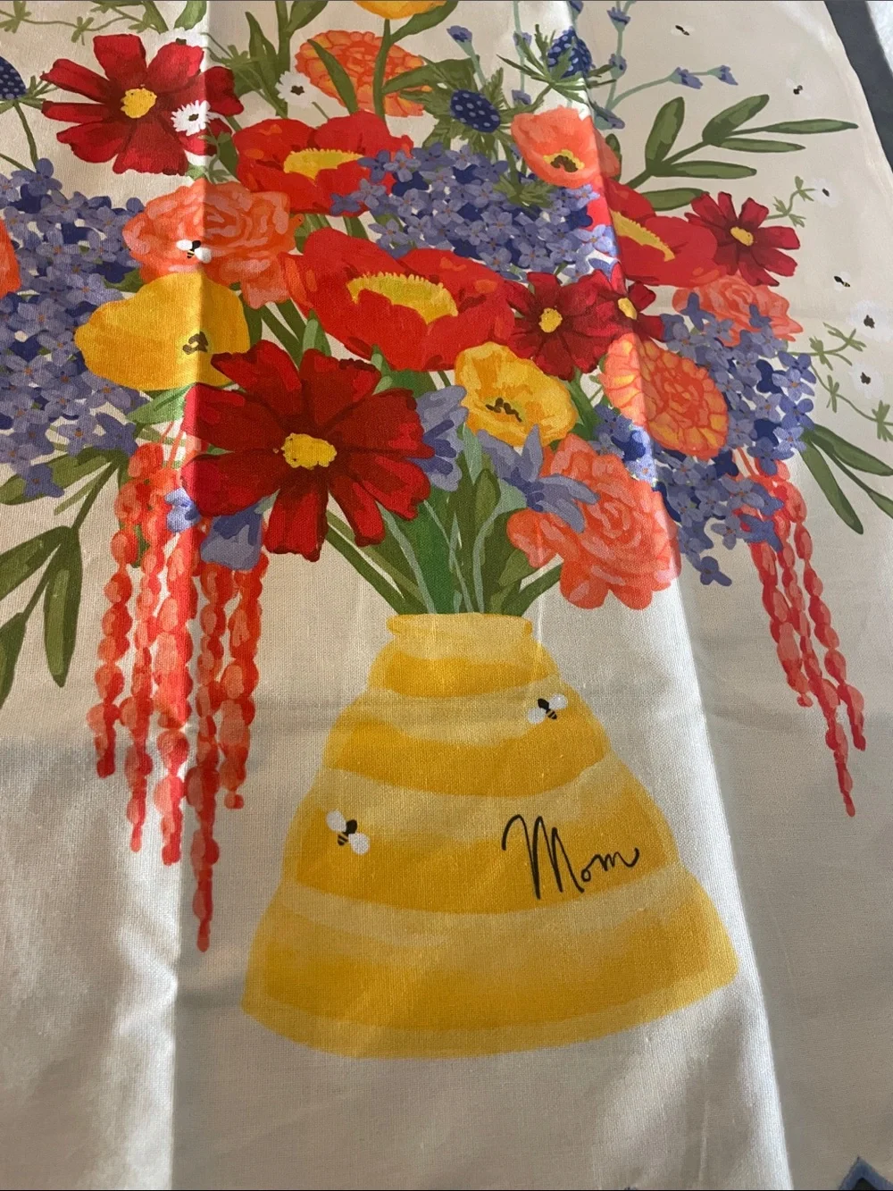NEW Anthropologie Floral Beehive Mom Dish Towel